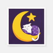 Serviette En Papier Chat couché sur Crescent Moon Star Ramadan (Devant)