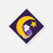 Serviette En Papier Chat couché sur Crescent Moon Star Ramadan (Coin)