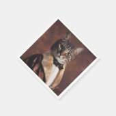 Serviette En Papier Chat dans la veste à fumer (Coin)