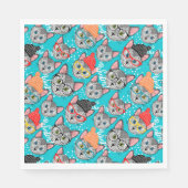 Serviette En Papier Chat dans le casquette (Devant)