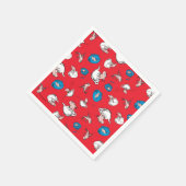 Serviette En Papier Chat Dans Le Casquette | Le Motif rouge poisson (Coin)