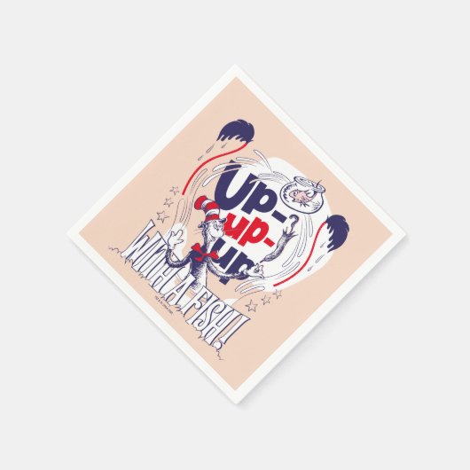 Serviette En Papier Chat dans le Casquette | Montez Avec Un Poisson (Coin)