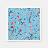 Serviette En Papier Chat Dans Le Casquette | Motif bleu (Devant)