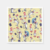 Serviette En Papier Chat Dans Le Casquette | Motif jaune (Devant)
