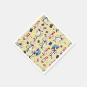 Serviette En Papier Chat Dans Le Casquette | Motif jaune (Coin)