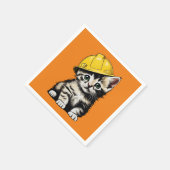 Serviette En Papier Chat de construction (Coin)