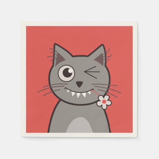 Serviette En Papier Chat de Funny (Devant)
