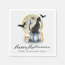Chat de Halloween effrayant Citrouille