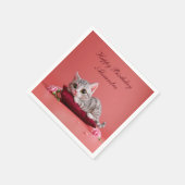 Serviette En Papier Chat de janvier mignon avec oeillets (Coin)