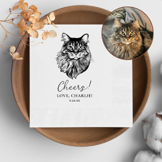 Serviette En Papier Chat de Maine Coon - Accueil personnalisé