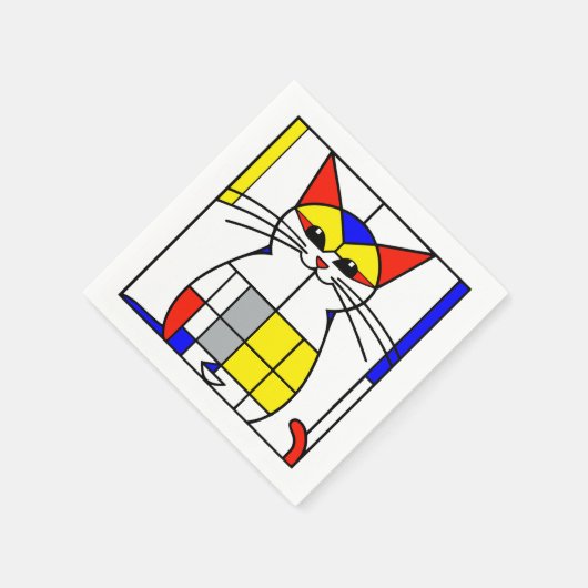 Serviette En Papier Chat de Mondrian (Coin)