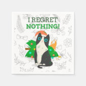 Serviette En Papier Chat de Noël grincheux (Devant)