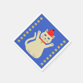 Serviette En Papier Chat de Noël mignon (Coin)