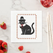 Serviette En Papier Chat de pèlerin T-shirt surdimensionné (En situation)