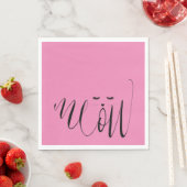 Serviette En Papier Chat de viande rose (En situation)