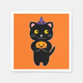 Serviette En Papier Chat d'Halloween (Devant)