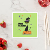 Serviette En Papier Chat d'Halloween atomique du milieu du siècle (En situation)