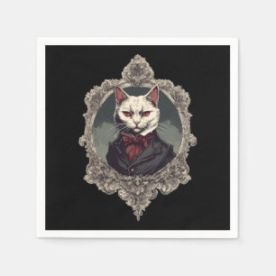 Serviette En Papier Chat d'Halloween, chat Vampire