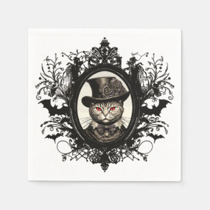 Serviette En Papier Chat d'Halloween, Chat Vampire, crocs
