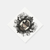 Serviette En Papier Chat d'Halloween, Chat Vampire, crocs (Coin)