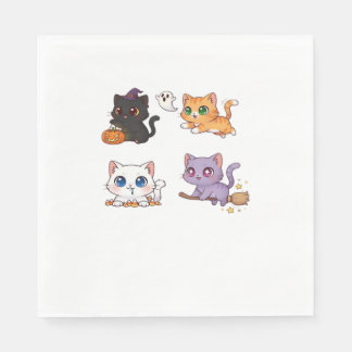 Serviette En Papier Chat d'Halloween Félin inspiré effrayant et éléga