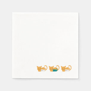 Serviette En Papier Chat Dormir Drôle Art III