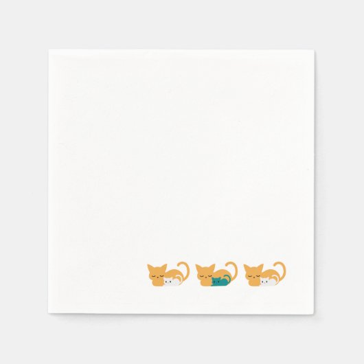 Serviette En Papier Chat Dormir Drôle Art III (Devant)
