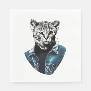Serviette En Papier Chat drôle