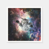 Serviette En Papier Chat drôle dans l'espace (Devant)