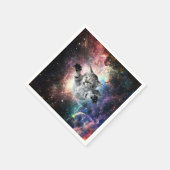 Serviette En Papier Chat drôle dans l'espace (Coin)