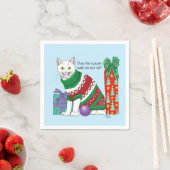 Serviette En Papier Chat drôle moche de Noël (En situation)