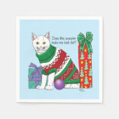 Serviette En Papier Chat drôle moche de Noël (Devant)
