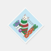 Serviette En Papier Chat drôle moche de Noël (Coin)