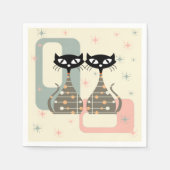 Serviette En Papier Chat Du Milieu Du Siècle Moderne Du Milieu Du Sièc (Devant)