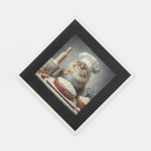 Serviette En Papier Chat duveteux faisant un gâteau (Coin)