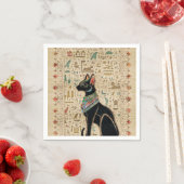 Serviette En Papier Chat égyptien - Bastet sur le papyrus (En situation)