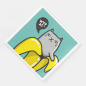 Serviette En Papier Chat en banane (Coin)