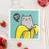 Serviette En Papier Chat en banane (En situation)