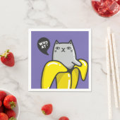 Serviette En Papier Chat en banane (En situation)