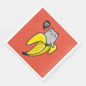 Serviette En Papier Chat en banane (Coin)