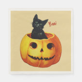 Serviette En Papier Chat en Citrouille Halloween Papier serviettes (Devant)