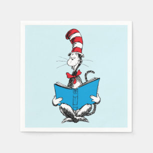 Serviette En Papier Chat en lecture Casquette
