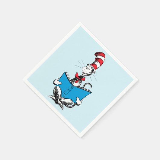 Serviette En Papier Chat en lecture Casquette (Coin)