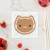 Serviette En Papier Chat en pain d'épices de Noël (En situation)