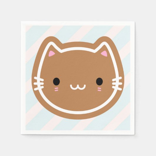 Serviette En Papier Chat en pain d'épices de Noël (Devant)