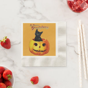 Serviette En Papier Chat en papier Citrouille serviettes