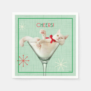 Serviette En Papier Chat en verre Martini