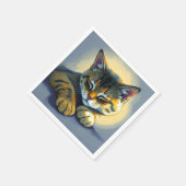 Serviette En Papier Chat endormi (Coin)