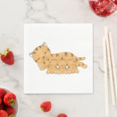 Serviette En Papier Chat endormi avec des chatons tétant (En situation)