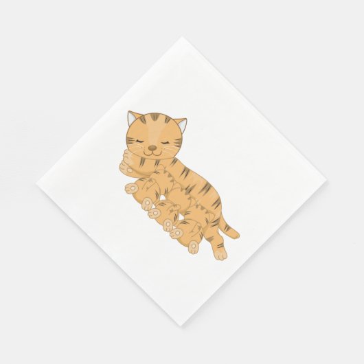 Serviette En Papier Chat Et Chatons (Coin)